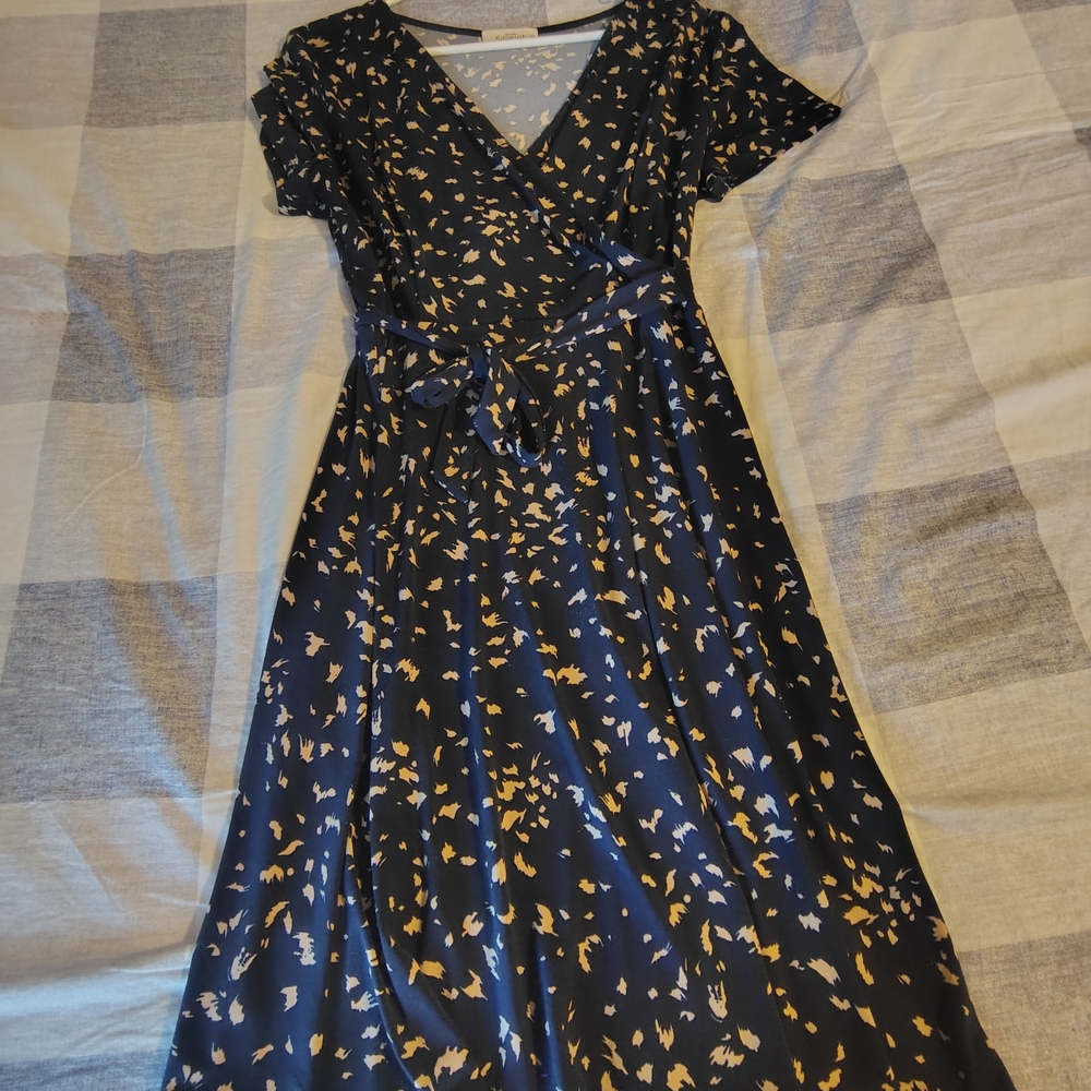 Kaileigh Black Dress with Gold Accents